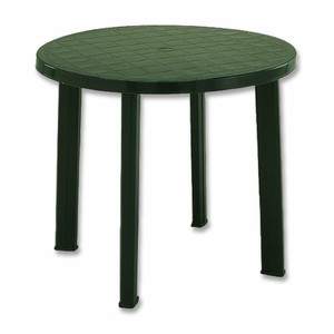 Round Garden Table In Green 90cm Resin Patio Furniture Outdoor Bistro Dining 5035960161138 Ebay