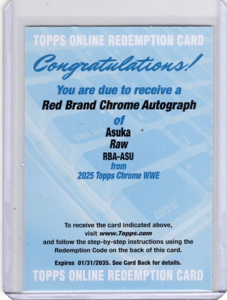 2025 Topps Chrome WWE #RBA-ASU Asuka Red Brand Autograph Auto