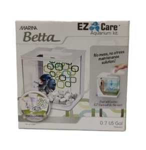 Betta fish tank. Marina Betta EZ Care Aquarium Kit White 0.7 Gal. 7"Lx6.5"Wx7"H