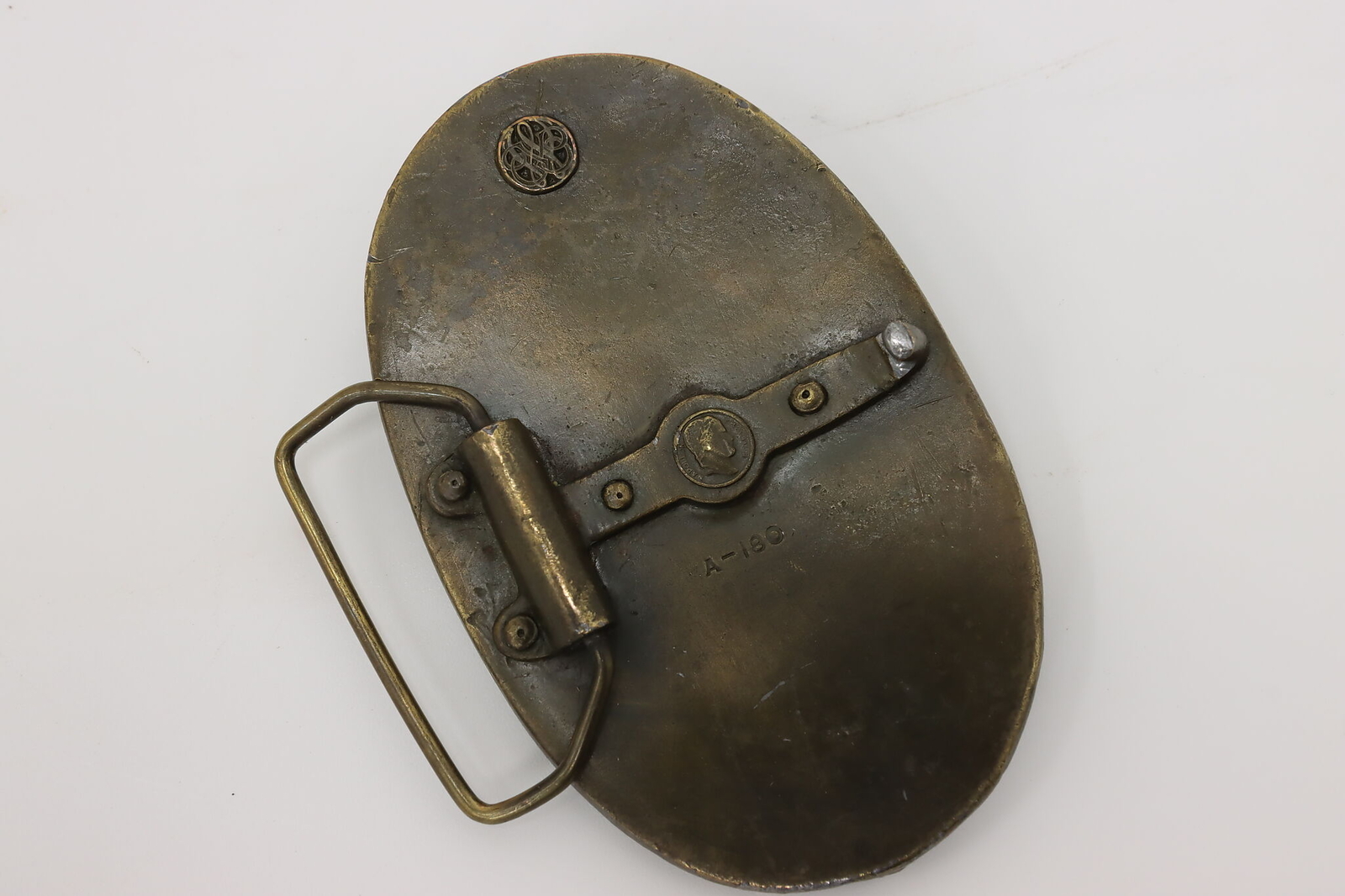 Brass Plated Vintage Belt Buckle Greek Myth, Bergamot #54568