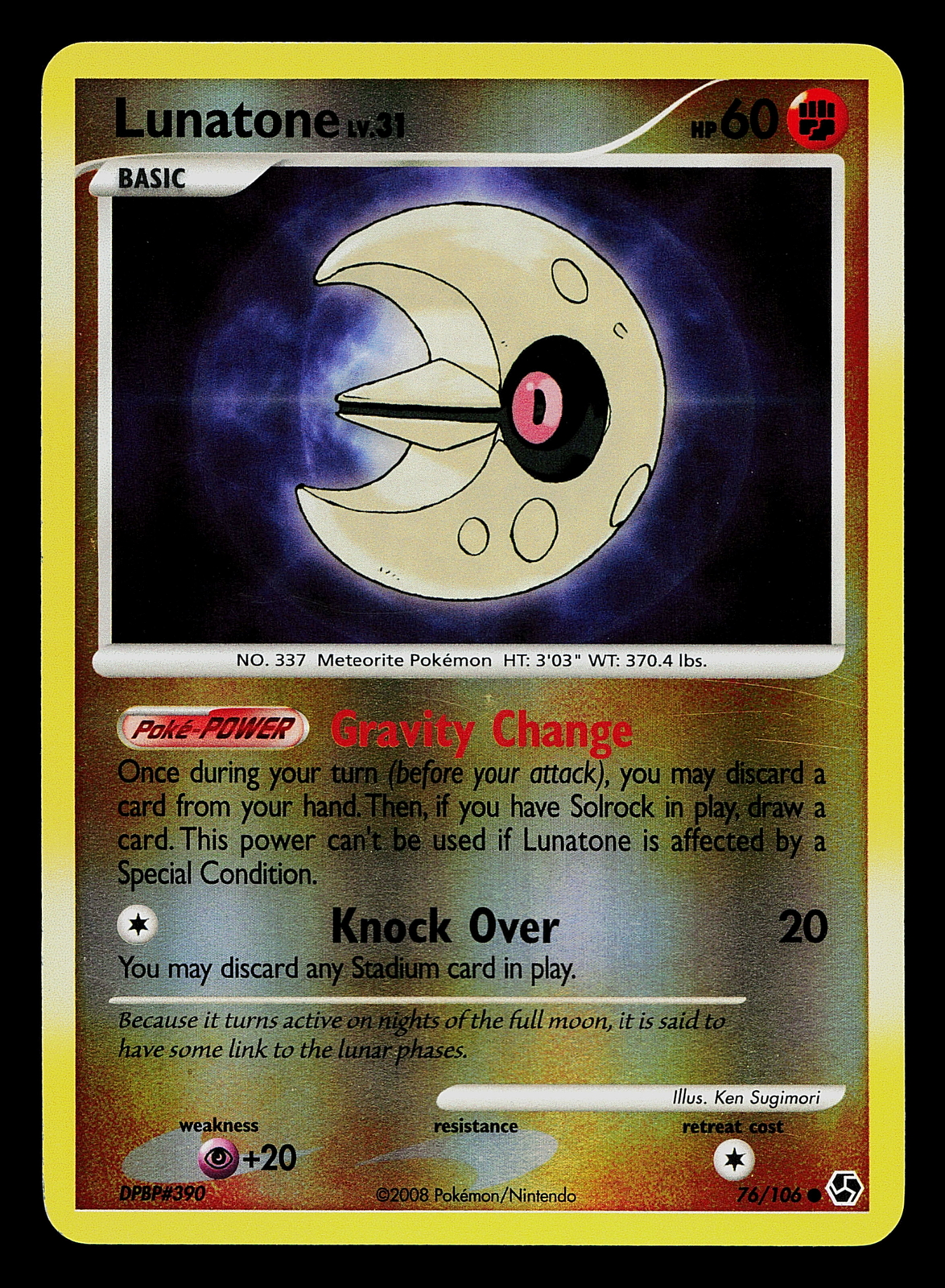 Pokemon Card - Lunatone Great Encounters 76/106 Reverse Holo