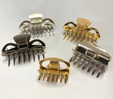 Metal Silver Gold Color Hair Claw Women Girls Accessory Curved Tooth Jaw Clip