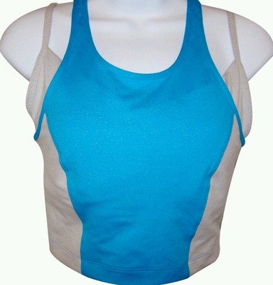 NWT $59.99 Under Armour UA Studio Lux Support Fitted Crop Tank Women's XS Blue