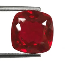 Lab Created Ruby Pigeon Blood Cushion Faceted AAA Loose Stones (3x3mm - 15x15mm)