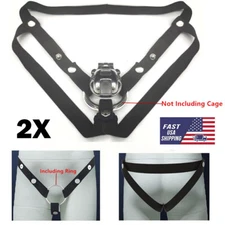 2pcs Chastity Cage Belt Elastic Auxiliary Adjustable Accessory Strap Underwear