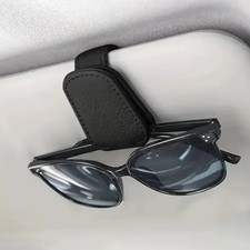 Sunglasses Holder Is Suitable for Car Sunshades Magnetic Leather 1Pcs