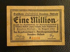 GERMANY BANKNOTE 1 MILLION MARK DRESDEN 1923, VF