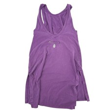 Free People Movement Womens XS Purple V-Neck Zipper Pocket Tank Top Racerback