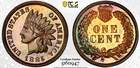 1885 PROOF INDIAN HEAD CENT PCGS & CAC PR65BN GOLD SHIELD LABEL