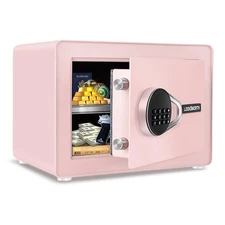 Safe for Home, 1.0 Cubic Feet Small Safe with Removable Shelf, Alarm System, ...