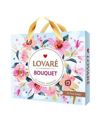 Lovare Geschenk Set Tee-Sortiment Bouquet Set 6 Sorten 30 Tee Beutel 52,5g