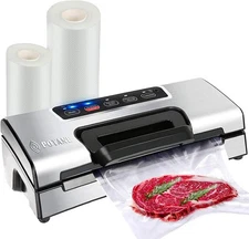 Precision Vacuum Machine,Pro Food Sealer with Built-in Cutter and Bag Storage(Up