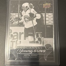 Upper-Deck 2023-24 Extended Series Justin Sourdif Young Guns UD CANVAS BLACK 