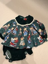 Vintage Jo Lene Baby Holiday Bear Dress Set 0...