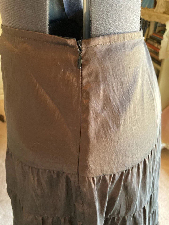 Disfraz Steampunk Victoriano-Look Upcycle Marrón Tafetán Capa Falda 10 por Drama Foto 4 de 4