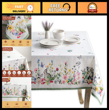 Rectangle Table Cloth 100 Cotton 70"x120" - Washable Decorative Cover for Dinin