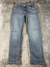 Wrangler Classic Straight Leg Jeans Boys 12 Slim Blue Denim Cotton Mid Rise