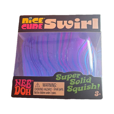 Schylling Nice Cube Swirl Nee Doh Super Solid Squish Toy Purple Blue 3+ 26051YP