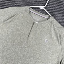 Coolibar Henley Shirt Mens Large Green Long S...
