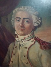 Ritratto Uomo In Divisa Olio Su Tela 70x60cm Xlx