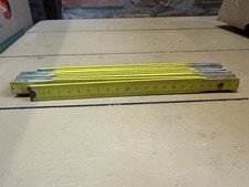 Gelber Holz Zollstock 2m Gliederma&szlig;stab Vintage Deko Sammler Retro gebraucht