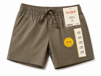 Cat & Jack Unisex Baby & Kleinkind 12M grau Chino Baumwolle Shorts Kordelzug