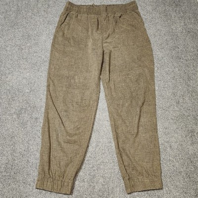 Prana Mantra Pants Womens Large Brownish Green Hemp Joggers Comfort UPF 50