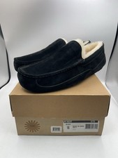 New UGG Ascot Black Suede Slip-On Loafer Moccasin Slippers Men's Size 18 / EU 52
