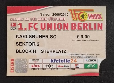 TICKET 2. Bundesliga 2009/10  Union Berlin - Karlsruher SC # 522