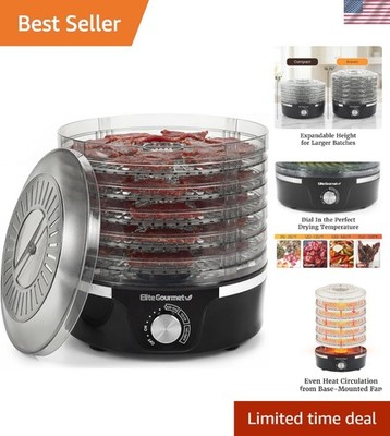 Adjustable Temperature 5-Tray Food Dehydrator - Perfect for Jerky & Fruit Chips