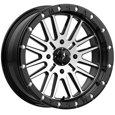 MSA OFFROAD M37 Brute Beadlock 18X7 4x137 ET10 Gloss Black Machined (Qty of 4)