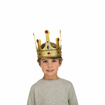 Corona Medievale Imperiale Oro – Larga 7,5 Cm, Alta 17 Cm – Ideale Per Collezionisti E Rievocazioni - Foto 4