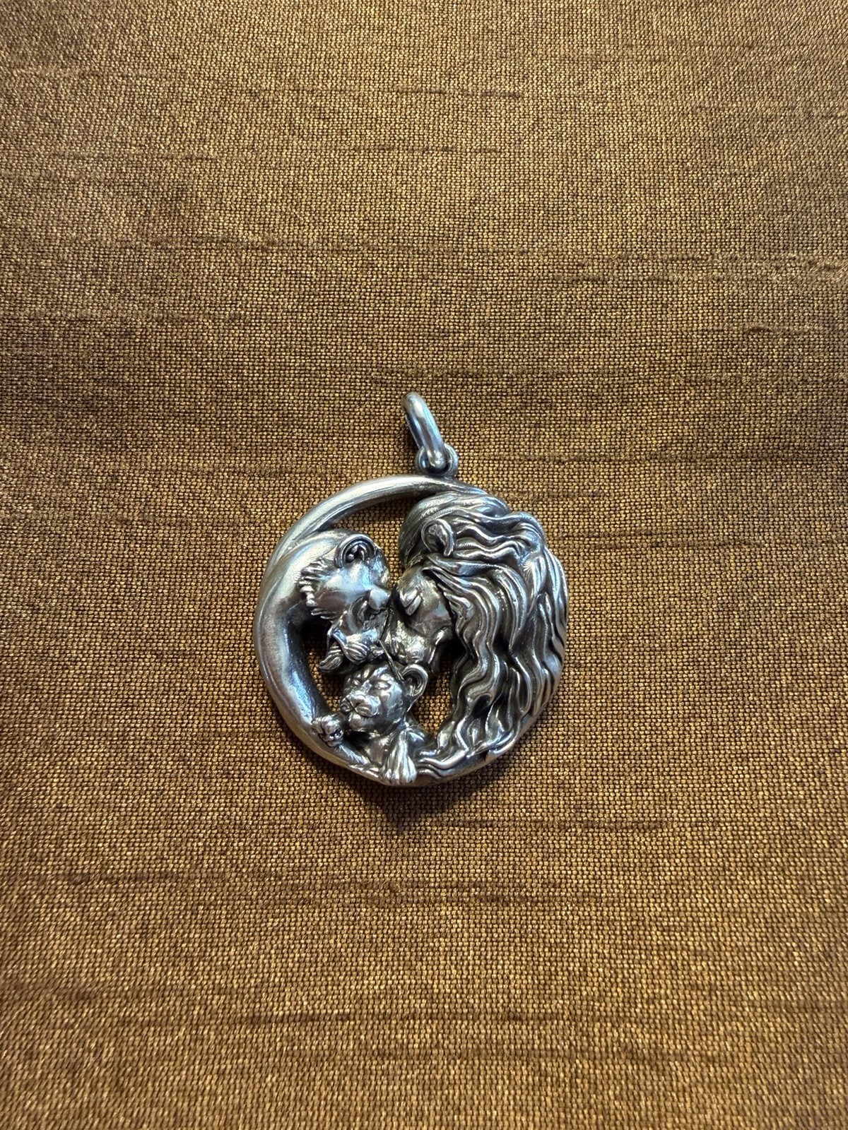 Handmade SOLID Sterling Silver 925 Lion Pendant - image 1