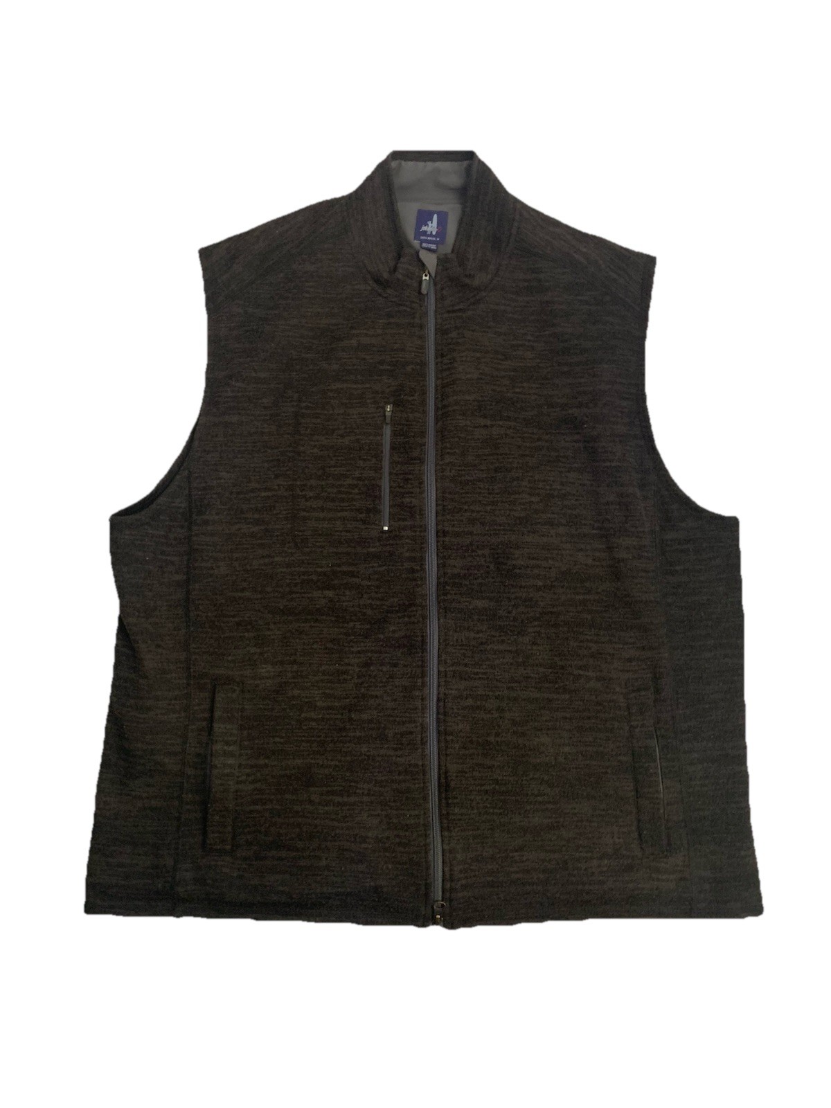 Johnnie O Vest Men’s 2XL Gray Full Zip Lined Pockets Logo Golf Travel