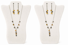 2 Pieces Value Series Necklace Display Stand with Easel White Leatherette