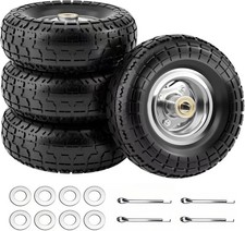 2/4 Pack 4.10/3.50-4 Flat Free Tires & Wheel ...
