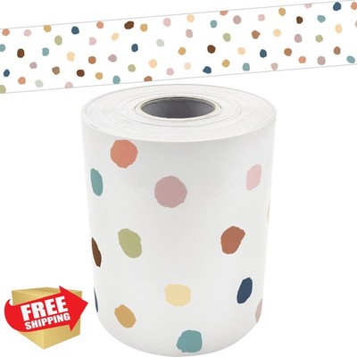 Teacher Created Resources Everyone is Welcome Painted Dots Straight Rolled Bo...