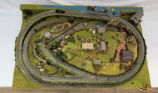 Vintage N Gauge Model Railway Layout Country Village Scene 40" x 26"