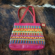 Sharif Leather Handbag Shoulder Bag Purse Vintage Bright Maximal Medium Tote