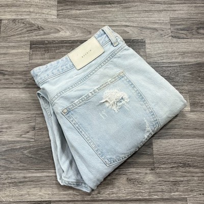 H&M Boyfriend Low Rise Med Wash Blue Denim Jeans Women's Size 32
