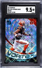 2024 Donruss Ja'Marr Chase Vortex Cosmic Hologram Prizm, SSP #/100, SGC (9.5) 💎