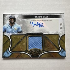 2025 Topps Tier One Yandy Diaz Autographed Tier One Relics Blue /99 - TB Rays