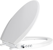 Soft Close Bidet Toilet Seat with Adjustable Water Pressure, White