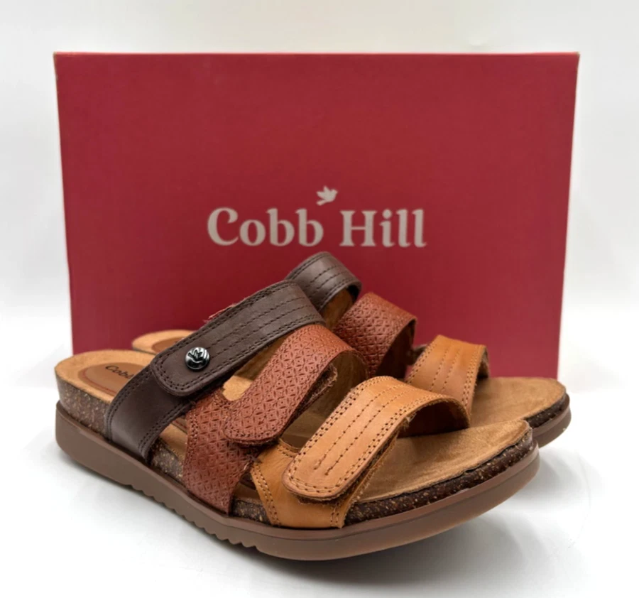 Cobb Hill CH MAY SLIDE CI7776 Women's NEW Slide Sandal Brown Multiple Sizes NIB