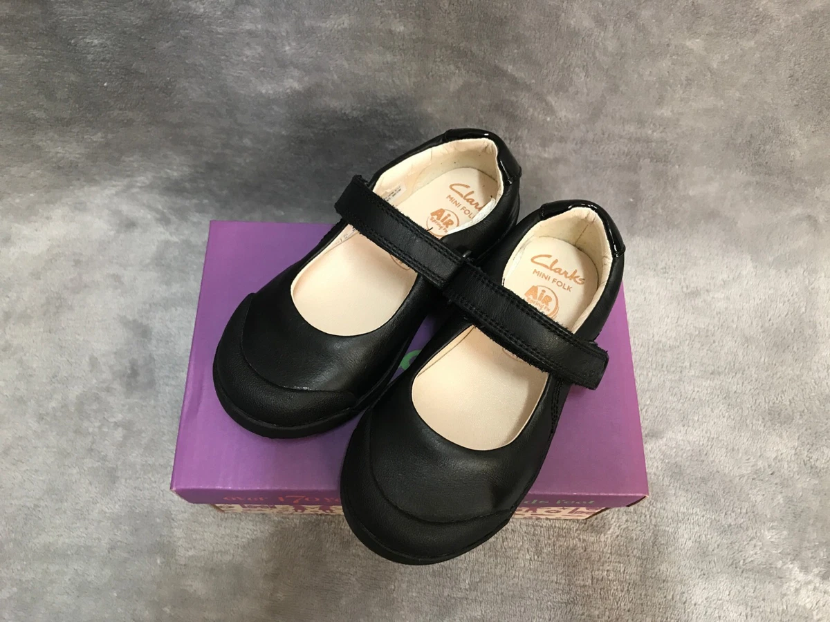 Clarks Lilfolk Bud Junior Girls Black Leather Shoes 8.5H eBay