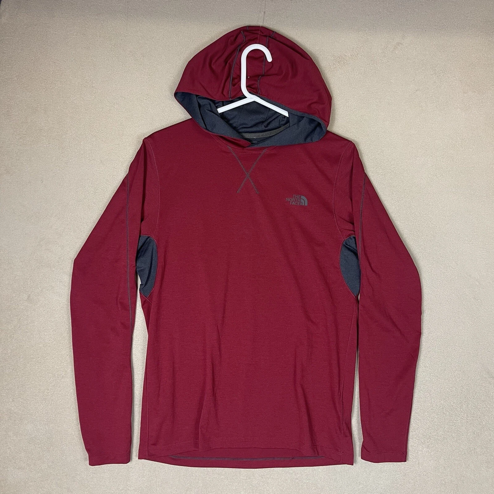 The North Face Hoodie Adult Small Burgundy Logo Long Sleeve Shirt Mens