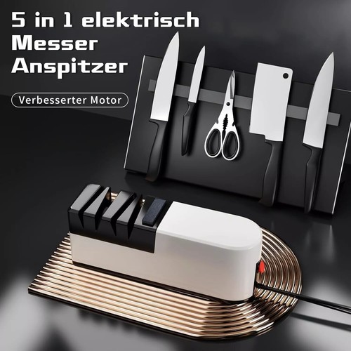 Elektrischer Messerschärfer Profi Korund Messerschleifer Allesschärfer 5 in 1 - Bild 4 von 20