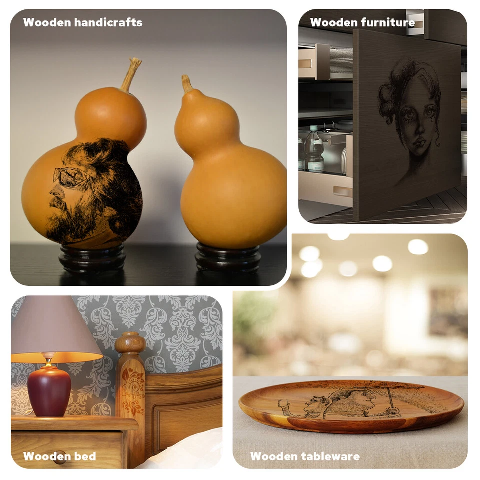 Wood Burning Tool 2 Pen 200~750℃ Wood Burner kit with Digital Thermometer 220V - Image 3 of 4