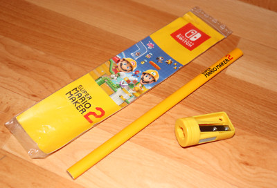 2019 Nintendo Super Mario Maker 2 promo Pencil & Sharpener Nintendo Switch