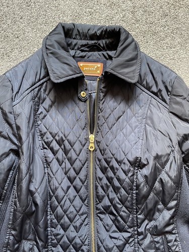 Damenjacke M&S Per Una, Größe 10, dunkelblau, tailliert, gesteppt, durchgehender Reißverschluss (65) - Bild 2 von 7
